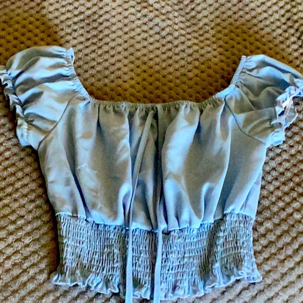Cute pastel blue frilled blouse 🦋🩵🪁